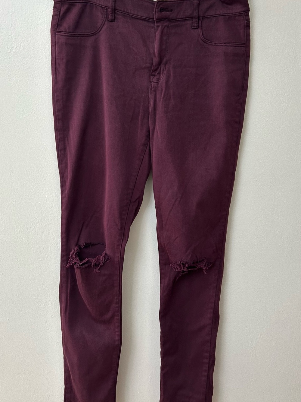 Pacsun Los Angeles jegging Women's Burgundy Distressed Skinny Jeans Stretch Fit